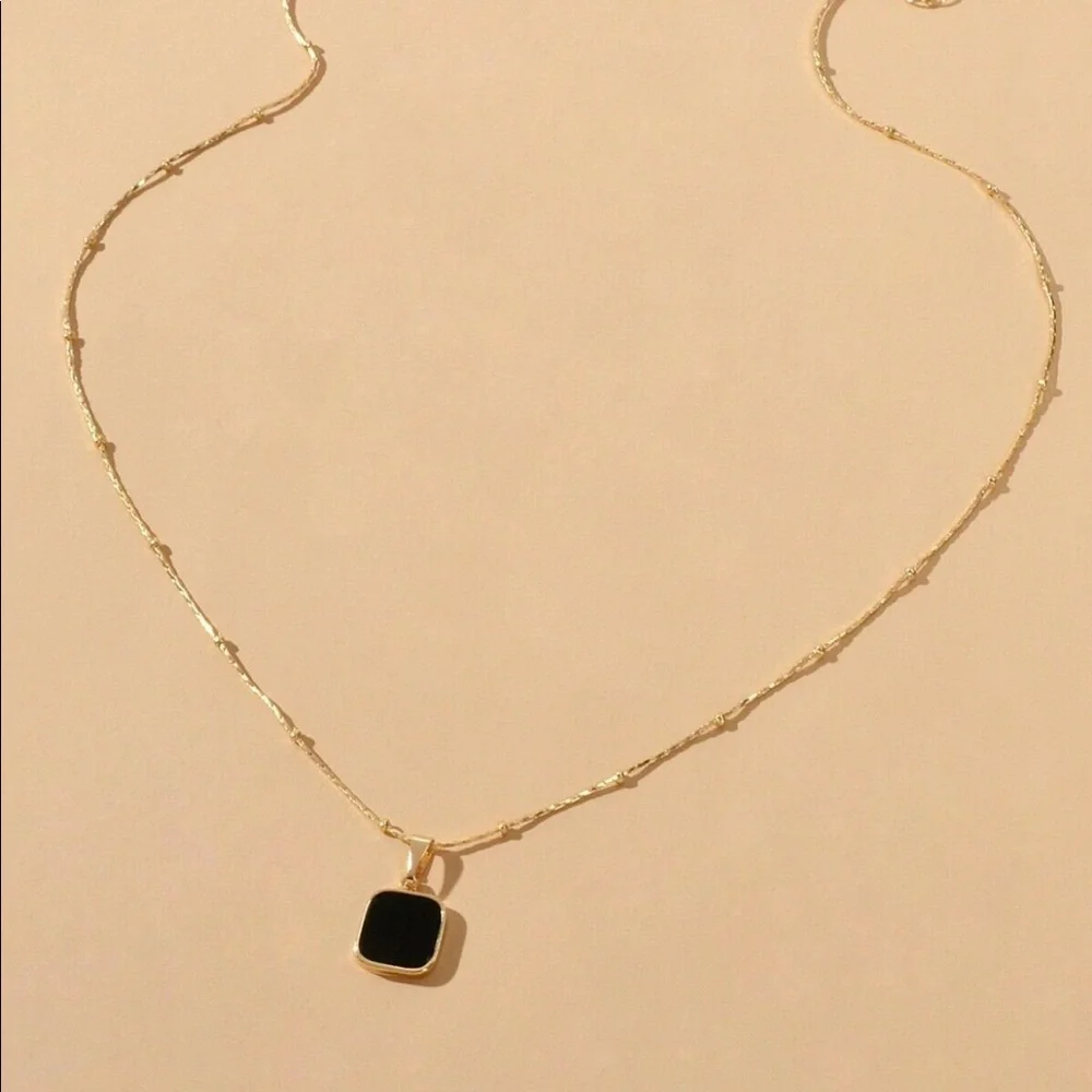 GP Black Square Necklace - Picture 2 of 4